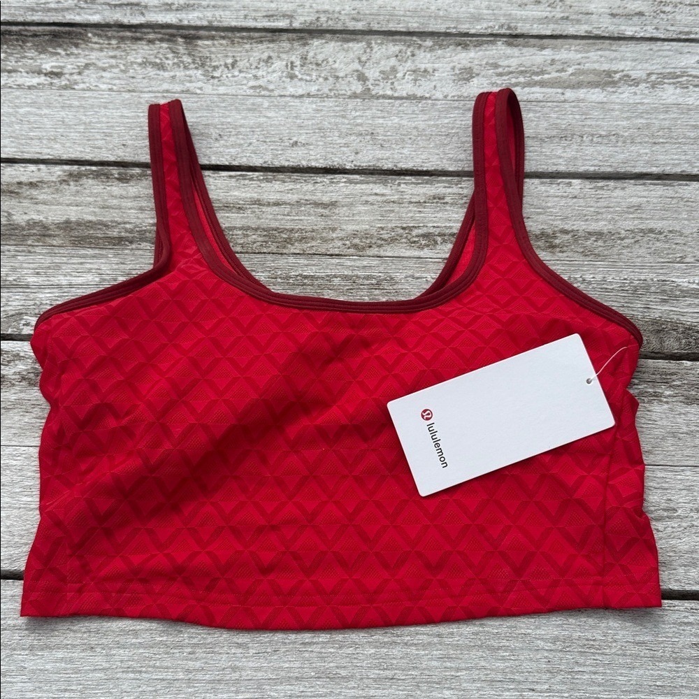 Lululemon Textured Mesh Tennis Tank Lulu Red Size Large NWT Tenniscore 🎾❤️